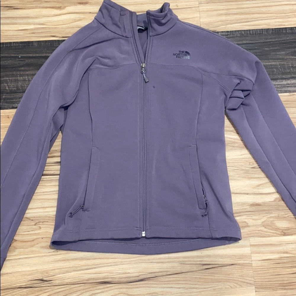 Grey/purple North Face zip up